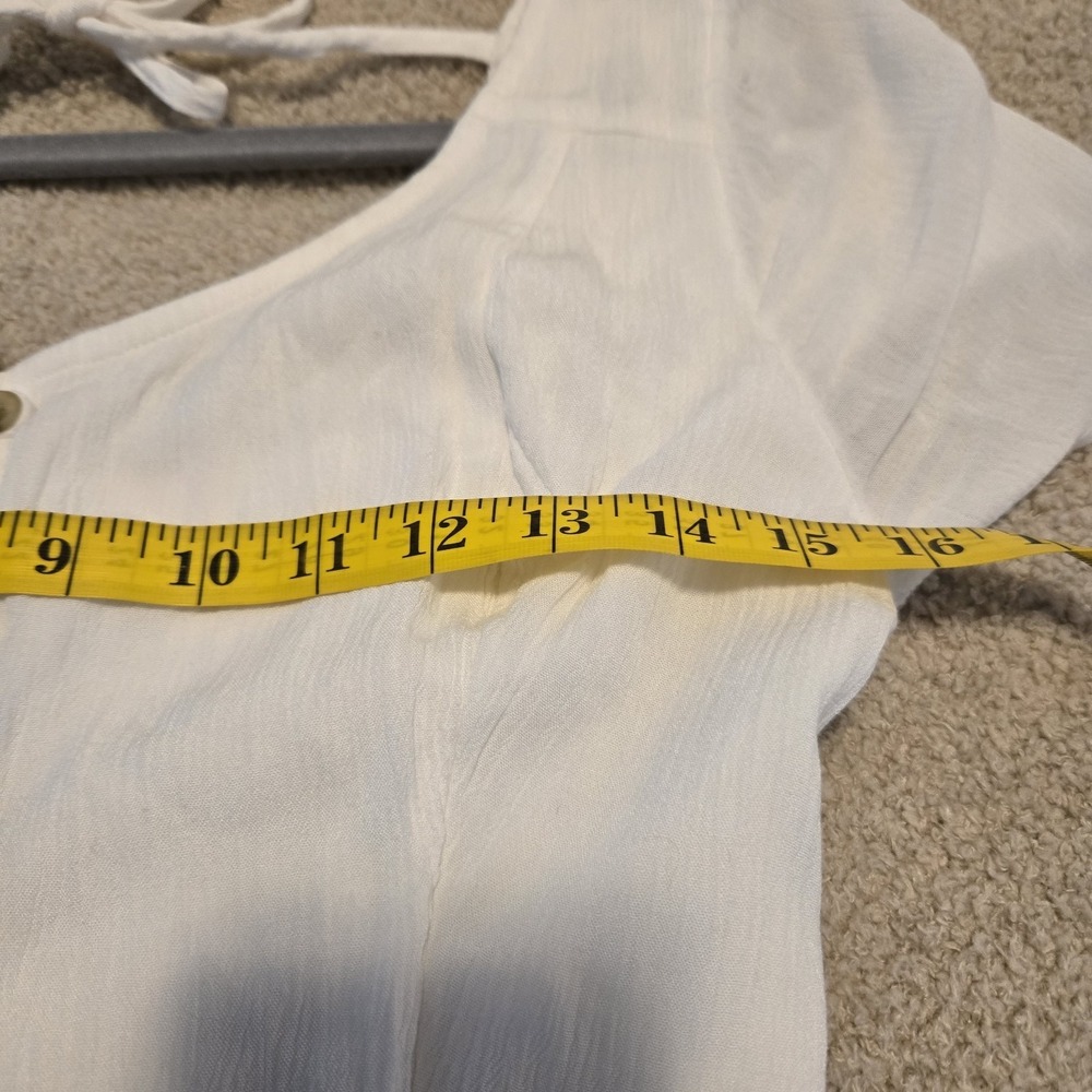 Hollister M Medium Long Tall White Cottagecore Fairy Boho Tiered Dress Button - Picture 7 of 11